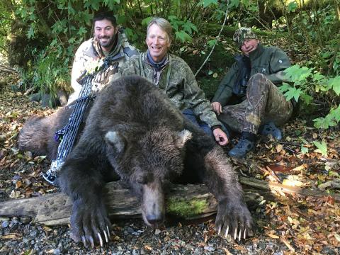 Doug with guides and bear