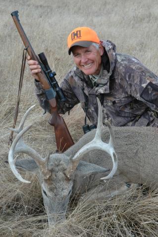 Van Zwoll with buck and Ruger no. 1