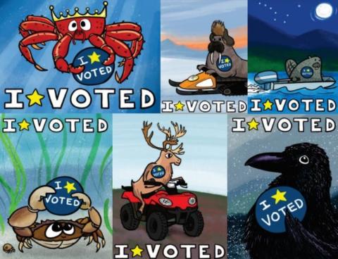 animals voting cartoon